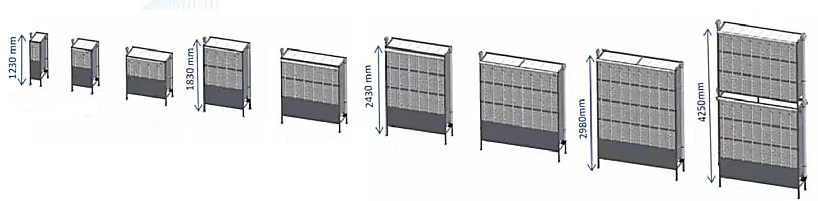 The Swing-8 range, from a single cartridge to a 48-cartridge module