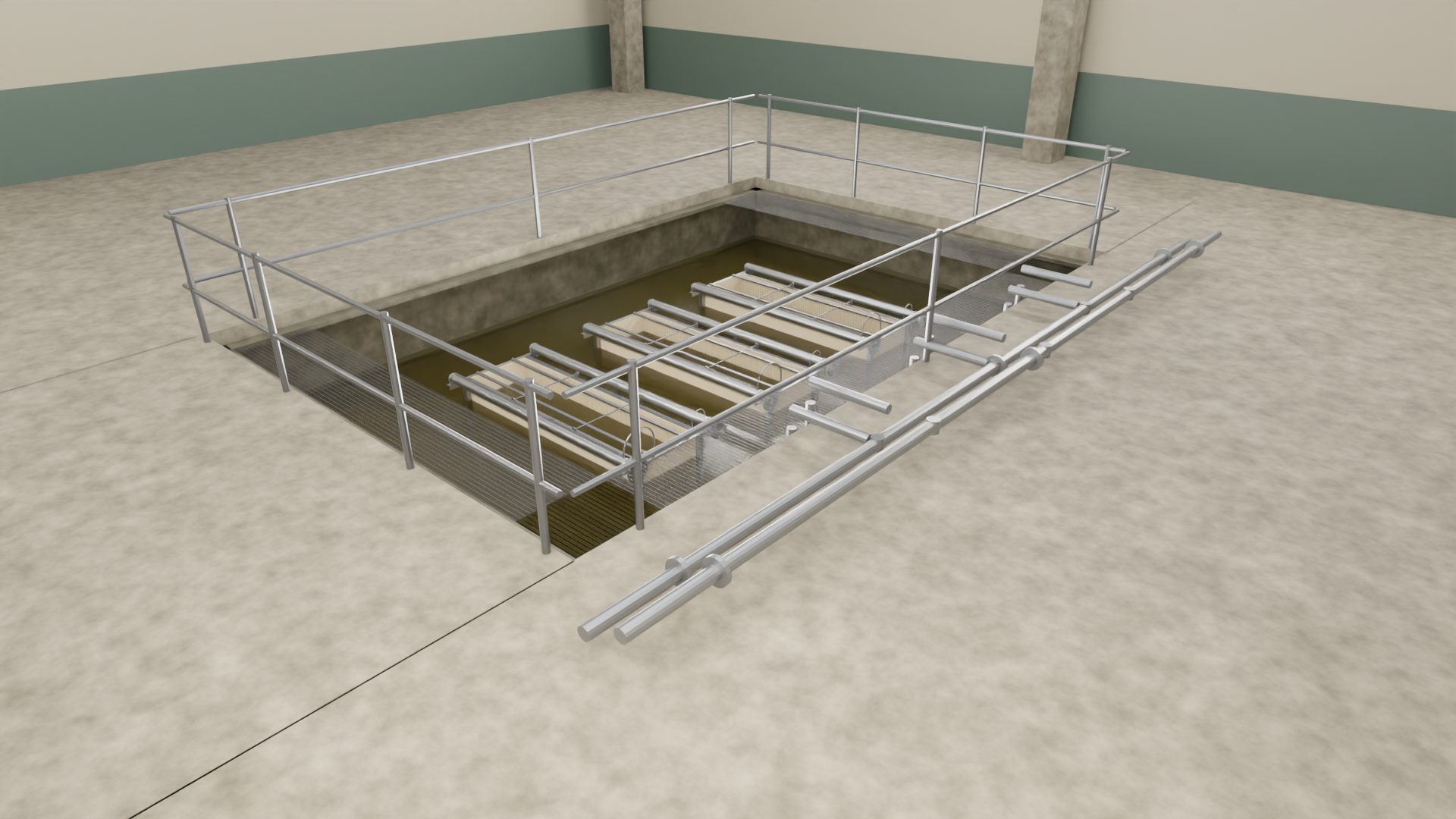 Palisade cassettes in a municipal membrane tank. Built in Poughkeepsie.